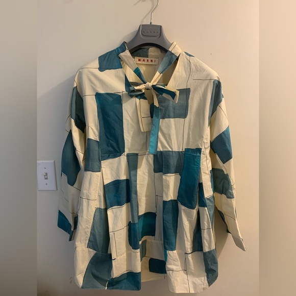 Marni Colour Block Tie Neck Blouse - Picture 1 of 7